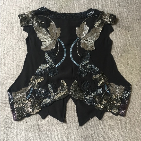Sequin beaded black vest - Picture 2 of 2
